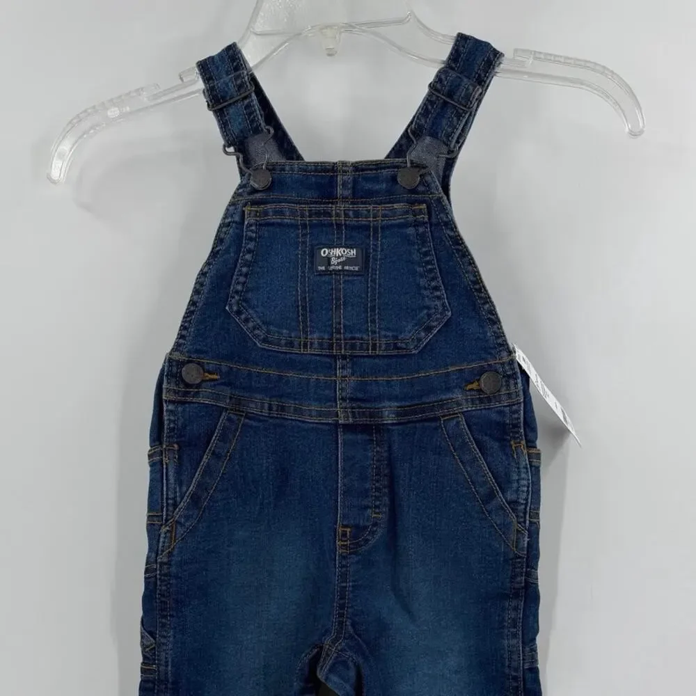 NWT OshKosh B'gosh Vestbak Denim Overalls 18M Dark Wash Carpenter $42
